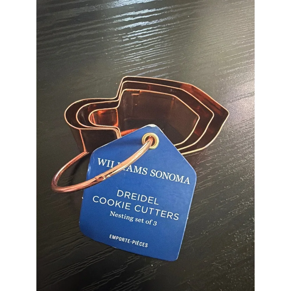 Williams Sonoma Dreidel Cookie Cutters Nesting Set of 3 Copper Hanukkah Holiday